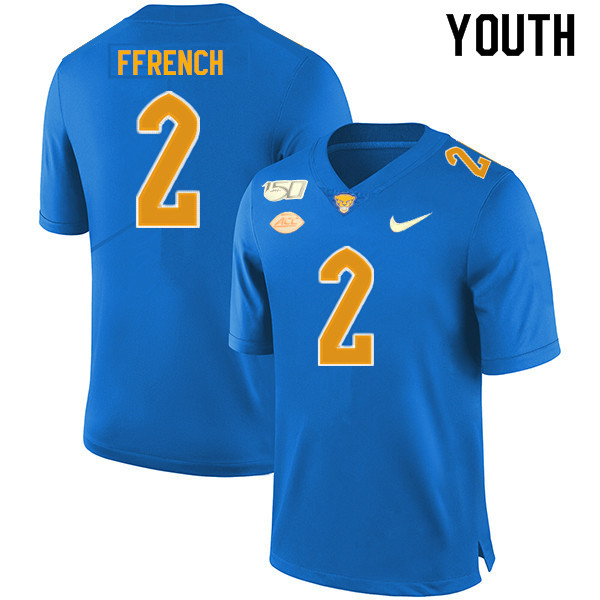2019 Youth #2 Maurice Ffrench Pitt Panthers College Football Jerseys Sale-Royal